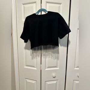 Black crop top with jewels
